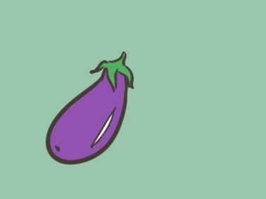 紫色大茄子上色简笔画要怎么画