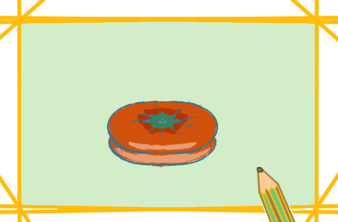 简单的柿饼上色简笔画要怎么画