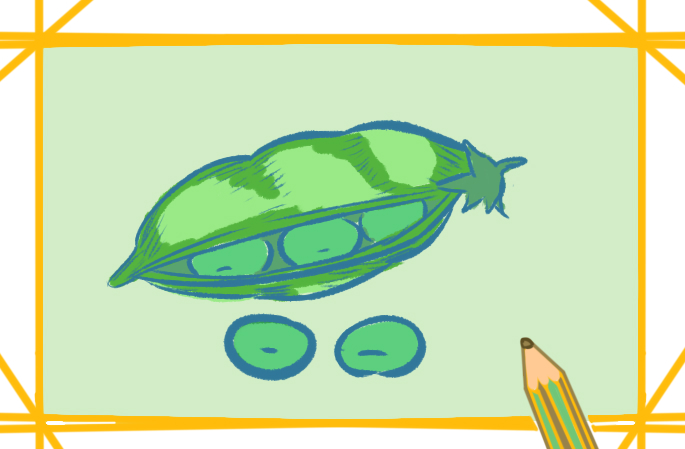 蔬菜之豌豆上色简笔画要怎么画