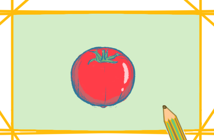 漂亮的番茄上色简笔画要怎么画