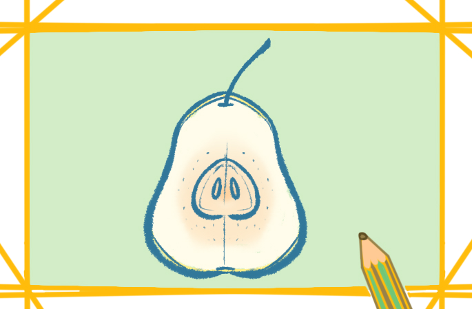 简单好看的梨子上色简笔画要怎么画