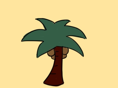 简单的椰子树上色简笔画要怎么画