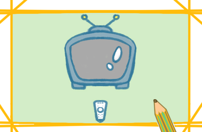 古老的电视机上色简笔画要怎么画