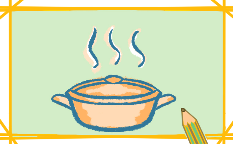 厨具之砂锅简笔画的图片怎么画