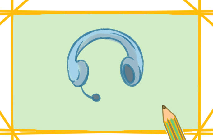 好看的头戴式耳机上色简笔画图片教程