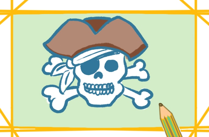 好看的海盗骷髅头简笔画图片怎么画