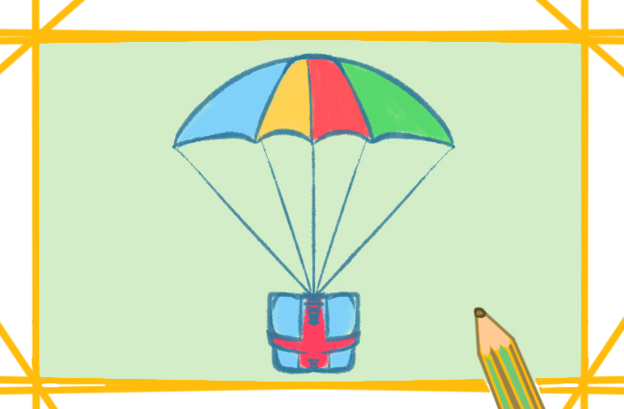 好看的降落伞上色简笔画要怎么画
