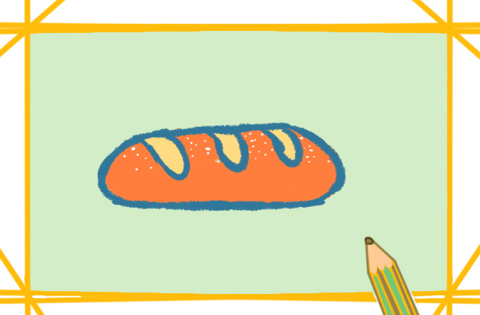 美味的长条面包上色简笔画要怎么画