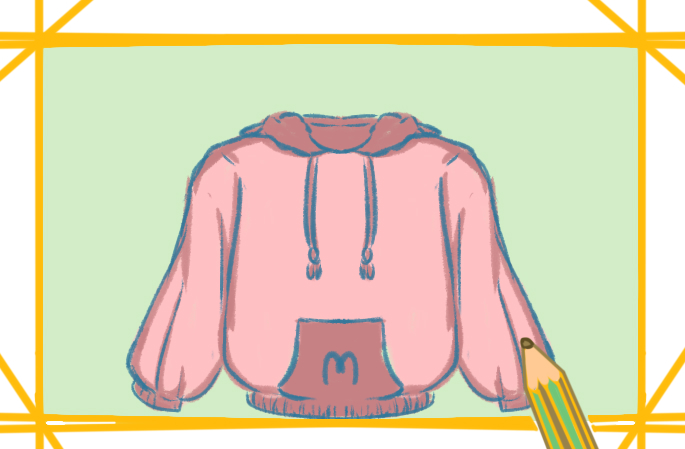 藕粉色的卫衣简笔画图片怎么画