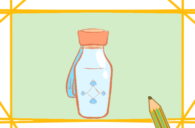 好看的玻璃水瓶上色简笔画要怎么画