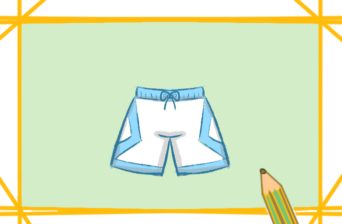 男士泳裤上色简笔画图片教程步骤