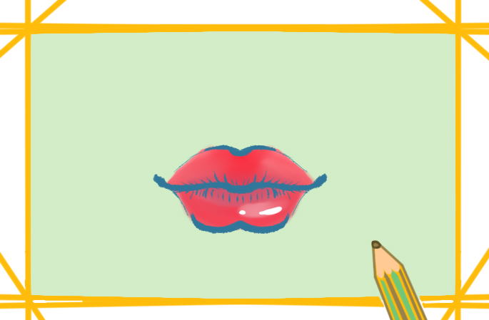 怎么画出漂亮的嘴唇带颜色图片