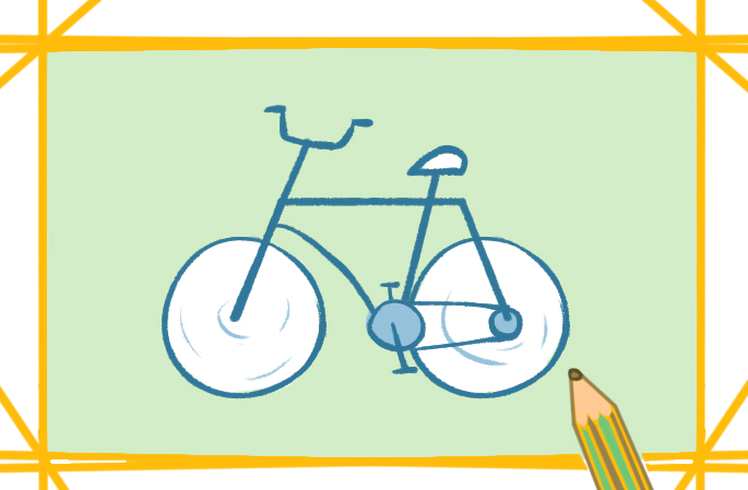 自行车上色简笔画图片教程