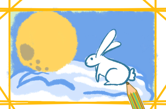 中秋节的玉兔上色简笔画要怎么画